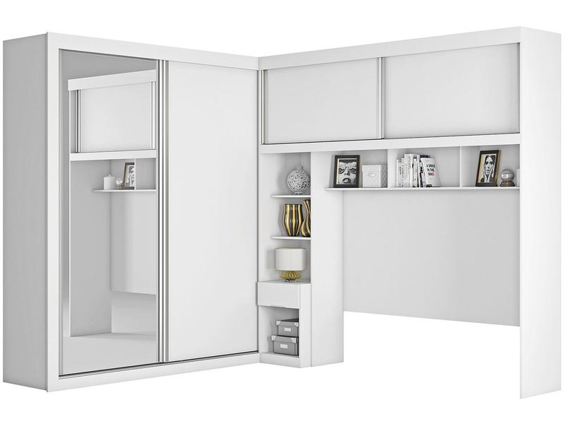 Guarda-roupa Casal 4 Portas de Correr 5 Gavetas - Móveis Europa Milão 12.033 com Espelho Guarda-roupa Casal 4 Portas de Correr 5 Gavetas - Móveis Europa Milão 12.033 com Espelho