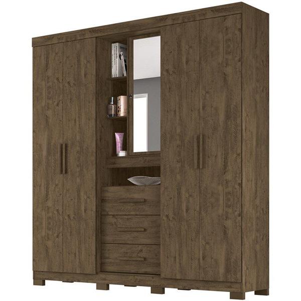 Imagem de Guarda Roupa Casal 5 Portas 9073 Castanho Wood Moval