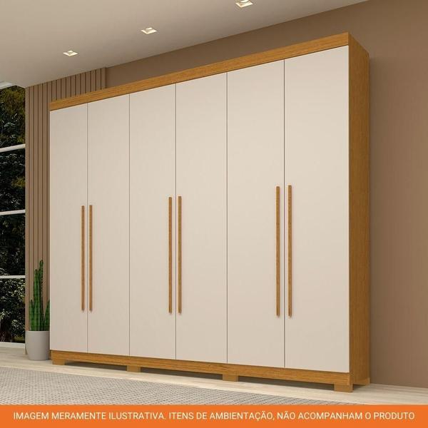 Imagem de Guarda Roupa Casal 6 Portas 100% Mdf Nubia Acp Móveis Cinamomo/Off White