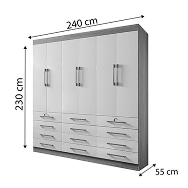 Imagem de Guarda Roupa Casal 6 Portas 12 Gavetas Elegance