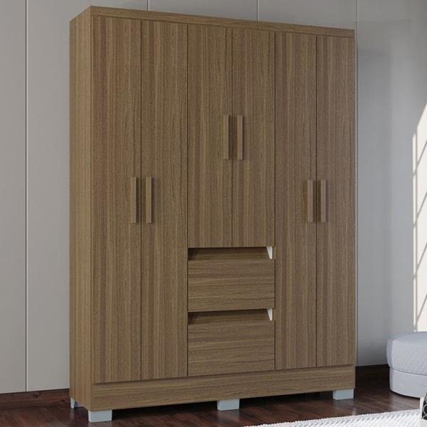 Imagem de Guarda Roupa Casal 6 Portas 135 cm 949 Castanho POQQ