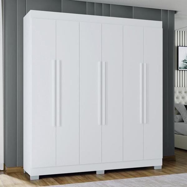 Imagem de Guarda Roupa Casal 6 Portas 180 cm 861 Branco POQQ