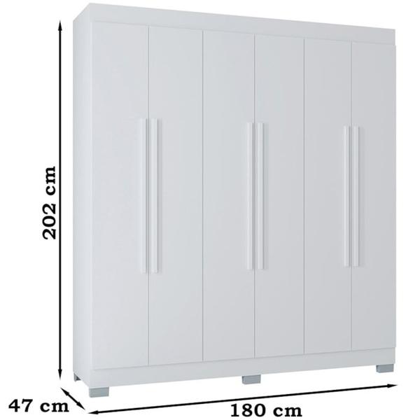 Imagem de Guarda Roupa Casal 6 Portas 180 cm 861 Branco POQQ