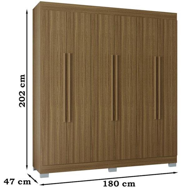 Imagem de Guarda Roupa Casal 6 Portas 180 cm 861 Castanho POQQ