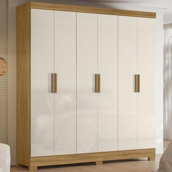 Imagem de Guarda Roupa Casal 6 Portas 2 Gav 0370 Freijo Off White Moval