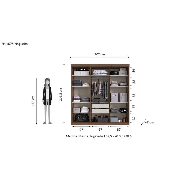 Imagem de Guarda Roupa Casal 6 Portas 2 Gavetas Grécia Edez