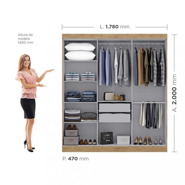 Imagem de Guarda Roupa Casal 6 Portas 2 Gavetas MDF Genebra Maxel