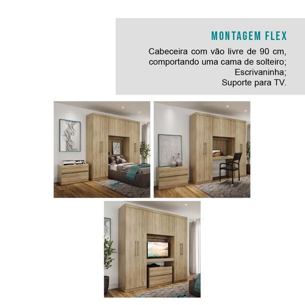 Imagem de Guarda Roupa Casal 6 Portas 2 Gavetas Porto Noce Carraro