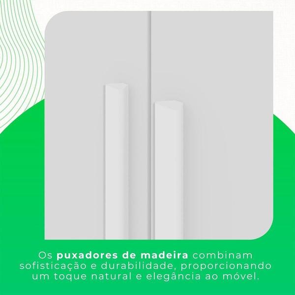 Imagem de Guarda-roupa Casal 6 Portas 2 Gavetas Recife Sallêto Móveis Branco