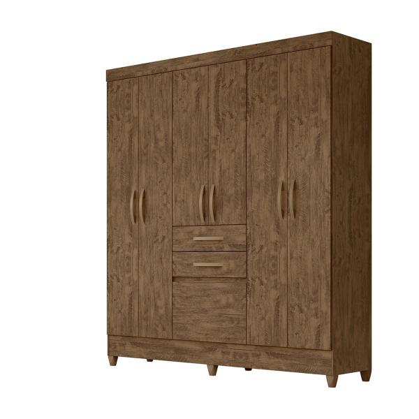 Imagem de Guarda Roupa Casal 6 portas 2 portas New Mafra Castanho Wood - Moval