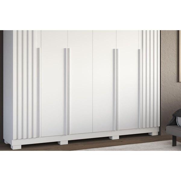 Guarda Roupa Casal 6 Portas (2 Ripadas) e 4 Gavetas Jamile