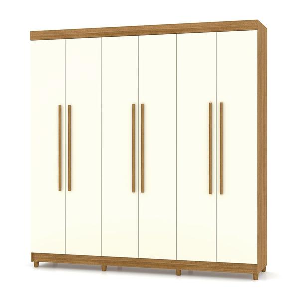 Imagem de Guarda Roupa Casal 6 Portas 218 cm Elegância Nature/Champanhe -  Pallazio