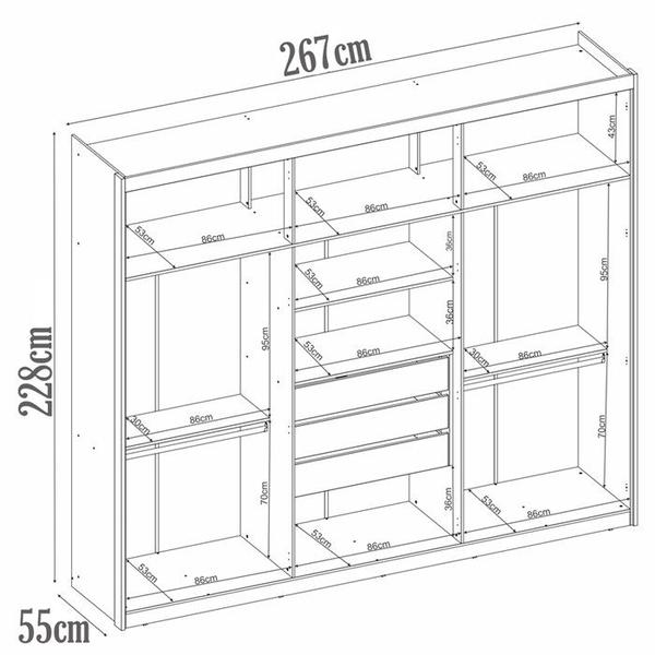 Imagem de Guarda Roupa Casal 6 Portas 267cm 63370 Sumatra Branco Demobile