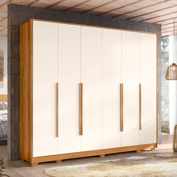 Imagem de Guarda Roupa Casal 6 Portas 270cm Fascination A02 Carvalho Grife/Off White - Mpozenato