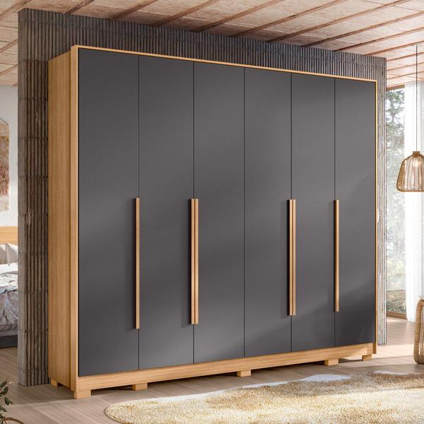 Imagem de Guarda Roupa Casal 6 Portas 270cm Fascination A02 Nature/Titanium - Mpozenato