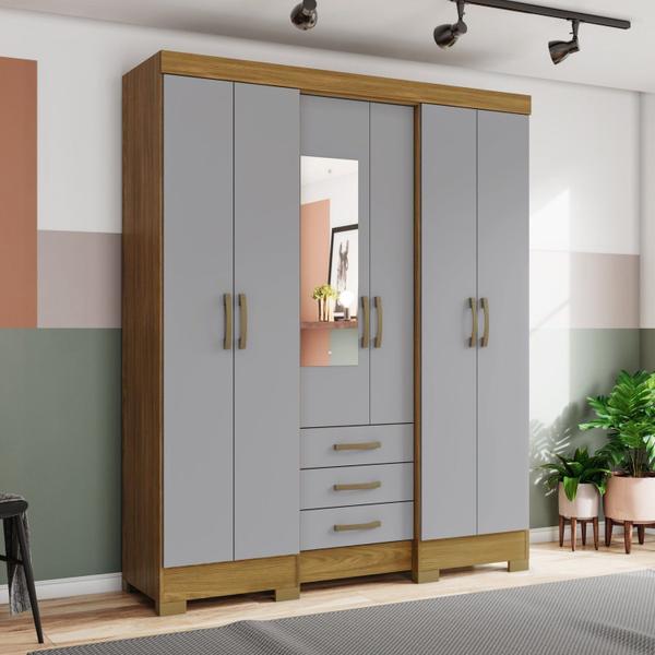 Imagem de Guarda Roupa Casal 6 Portas 3 Gavetas Briz