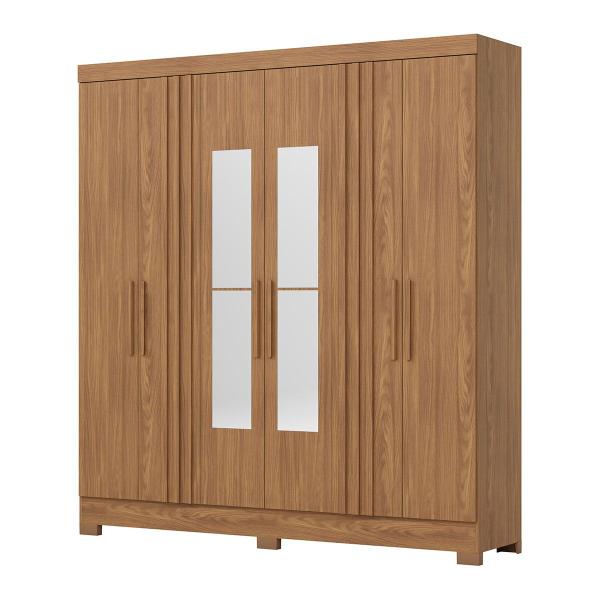 Imagem de Guarda Roupa Casal 6 Portas 3 Gavetas com Espelho B367 Nature - Briz