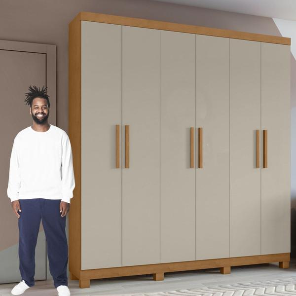 Imagem de Guarda-roupa Casal 6 Portas 3 Gavetas Jazz e Pés