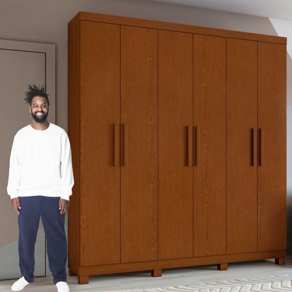 Imagem de Guarda-roupa Casal 6 Portas 3 Gavetas Jazz e Pés