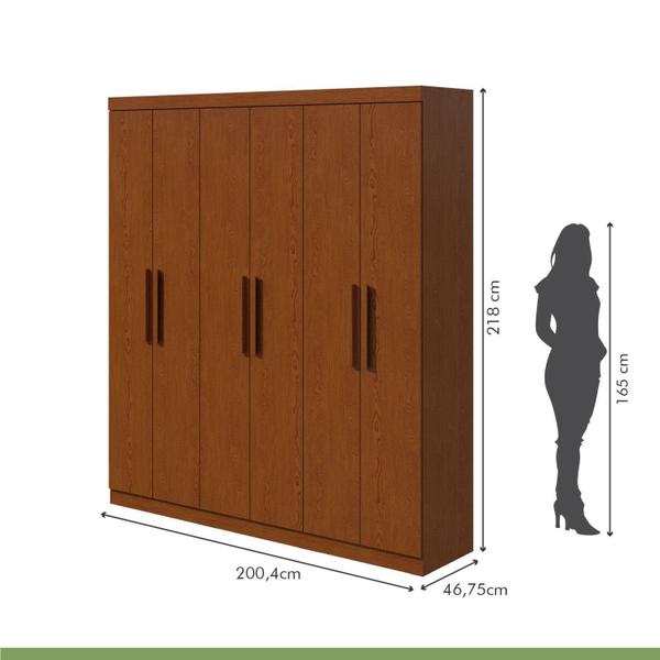 Imagem de Guarda-roupa Casal 6 Portas 3 Gavetas Jazz