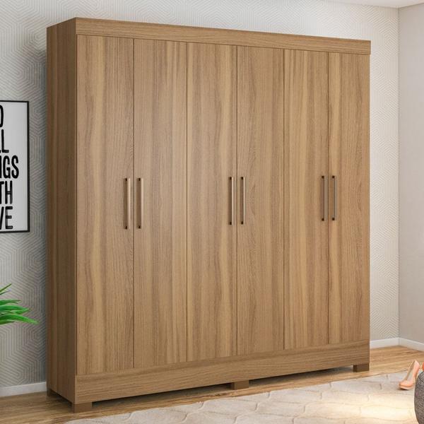 Imagem de Guarda Roupa Casal 6 Portas 3 Gavetas Pratico D02 Amendola Touch - Mpozenato