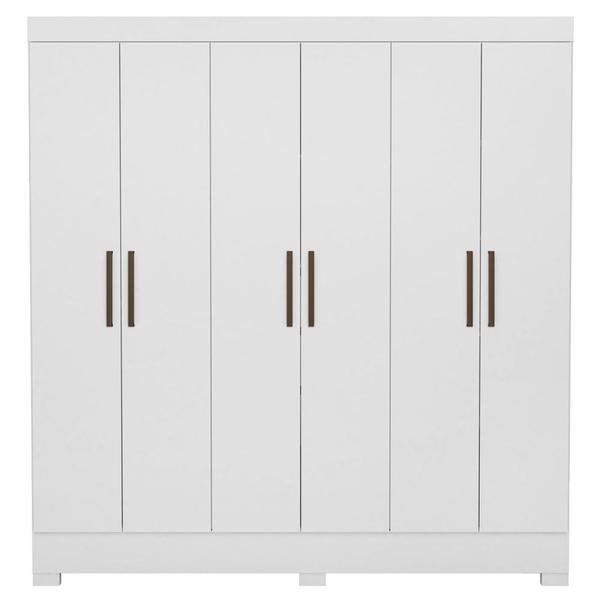 Imagem de Guarda Roupa Casal 6 Portas 3 Gavetas Pratico D02 Branco - Mpozenato