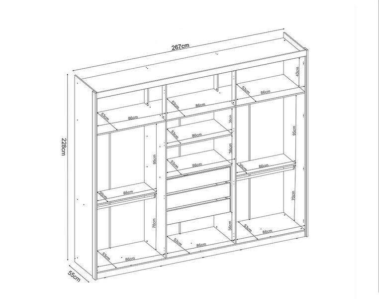 Imagem de Guarda Roupa Casal 6 Portas 3 Gavetas Sumatra Demobile