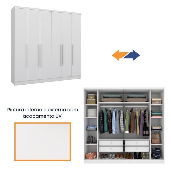 Imagem de Guarda Roupa Casal 6 Portas 4 Gavetas 10 Pés Veneza Tcil Móveis