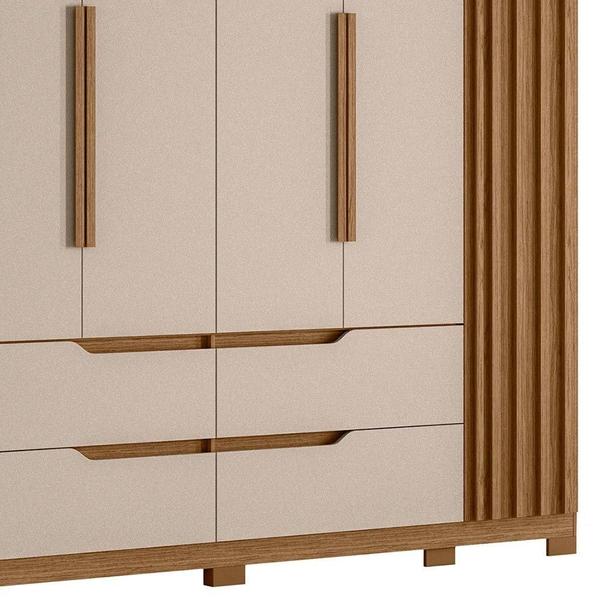 Imagem de Guarda Roupa Casal 6 Portas 4 Gavetas 240cm Doble Jatobá Fendi Albatroz