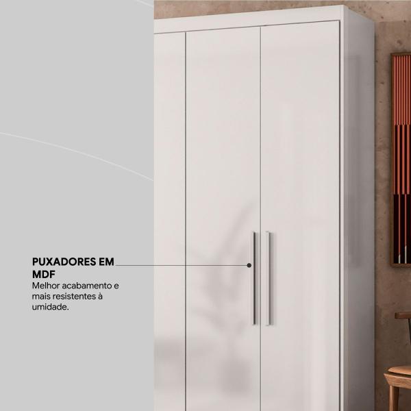 Imagem de Guarda Roupa Casal 6 Portas 4 Gavetas 4 Prateleiras Venice Branco com Pés - Demóbile