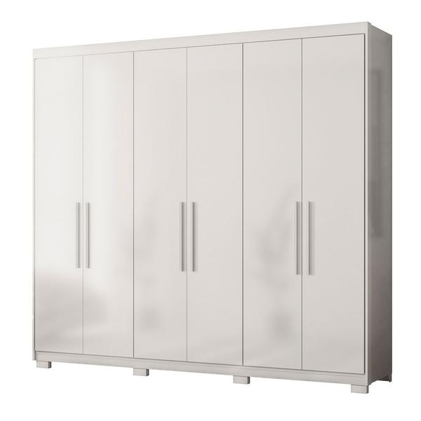 Imagem de Guarda Roupa Casal 6 Portas 4 Gavetas 4 Prateleiras Venice Branco com Pés - Demóbile