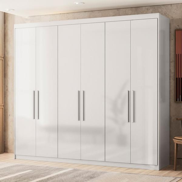 Imagem de Guarda Roupa Casal 6 Portas 4 Gavetas 4 Prateleiras Venice Branco - Demóbile