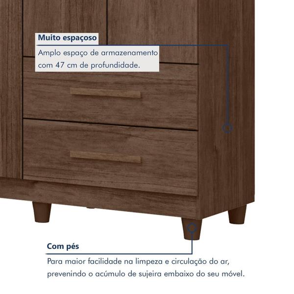 Imagem de Guarda Roupa Casal 6 Portas 4 Gavetas Califórnia Cacau