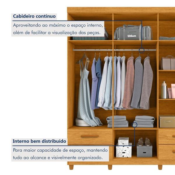 Imagem de Guarda Roupa Casal 6 Portas 4 Gavetas Califórnia Cinamomo