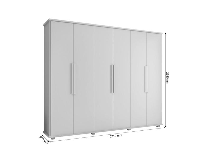 Imagem de Guarda-Roupa Casal 6 Portas 4 Gavetas Canadá Branco  RV Móveis