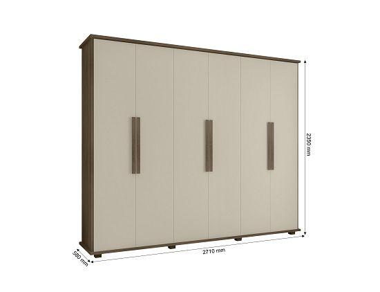 Imagem de Guarda-Roupa Casal 6 Portas 4 Gavetas Canadá Freijó/Offwhite  RV Móveis