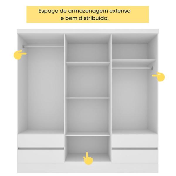 Imagem de Guarda- Roupa Casal 6 Portas 4 Gavetas com 8 Pés Oregon - Tcil