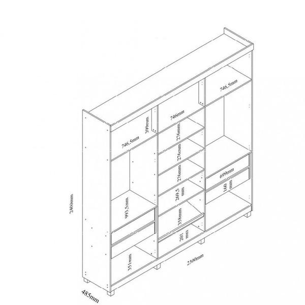 Imagem de Guarda Roupa Casal 6 Portas 4 Gavetas com Pés Imperatriz Gelius