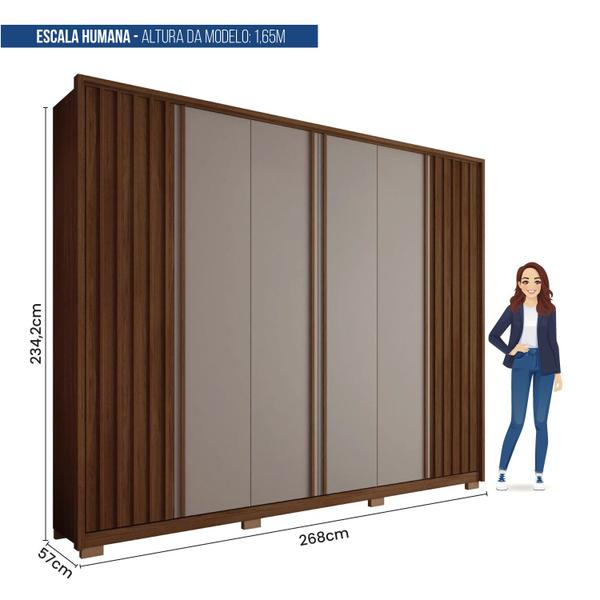 Imagem de Guarda Roupa Casal 6 Portas 4 Gavetas com Pés Suburban Espresso Móveis