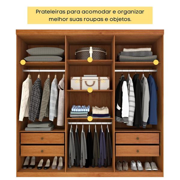 Imagem de Guarda-roupa Casal 6 Portas 4 Gavetas Lua Espresso Móveis