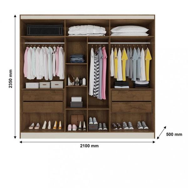 Imagem de Guarda Roupa Casal 6 Portas 4 Gavetas MDF Oslo Made Marcs