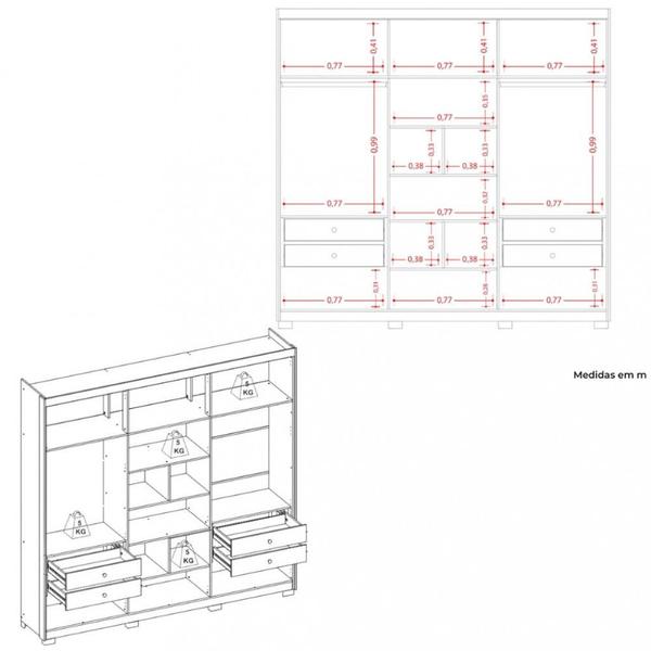 Imagem de Guarda Roupa Casal 6 Portas 4 Gavetas Ouro Verde Albatroz