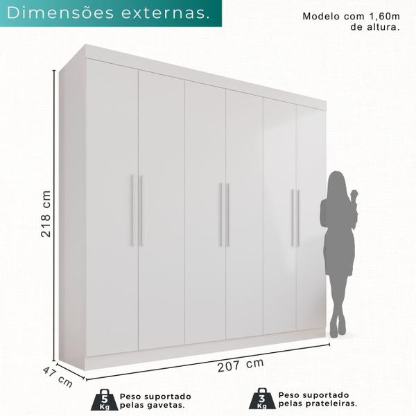 Imagem de Guarda-Roupa Casal 6 Portas 4 Gavetas Roma - Mais Móveis