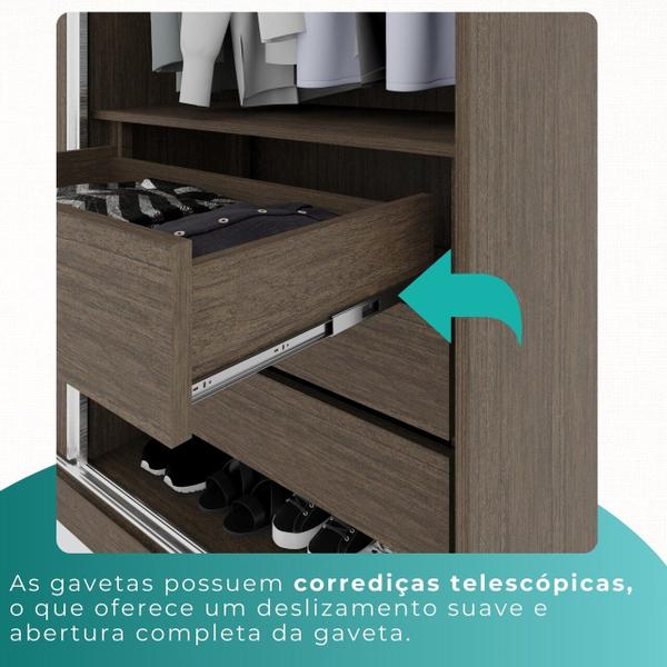 Imagem de Guarda-Roupa Casal 6 Portas 4 Gavetas Roma - Mais Móveis