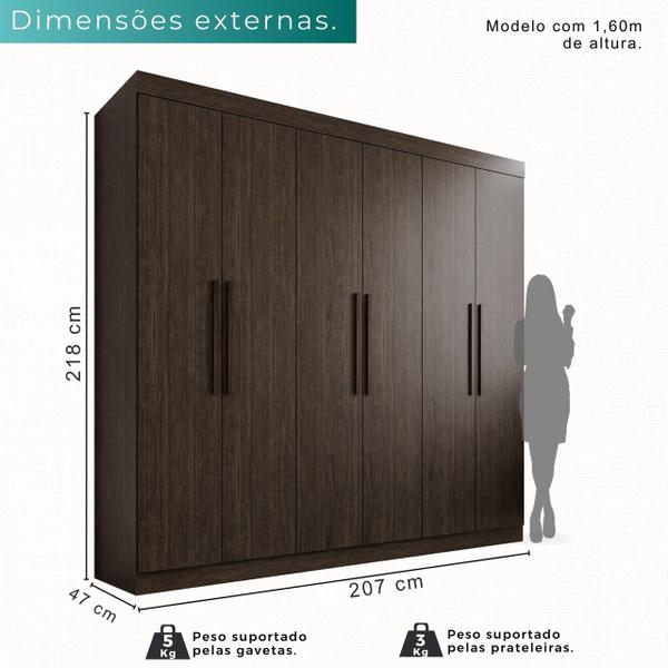 Imagem de Guarda-Roupa Casal 6 Portas 4 Gavetas Roma - Mais Móveis