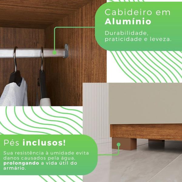 Imagem de Guarda Roupa Casal 6 Portas 4 Gavetas Sevilha Prime 100 MDF Imop Móveis