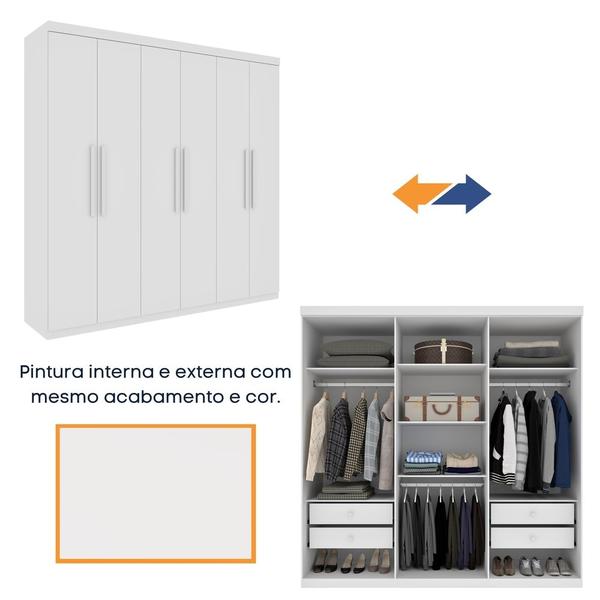 Imagem de Guarda Roupa Casal 6 Portas 4 Gavetas Suécia s/ Espelho s/ pés - Tcil