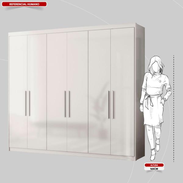 Imagem de Guarda Roupa Casal 6 Portas 4 Gavetas Venice Branco - Demóbile