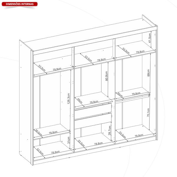 Imagem de Guarda Roupa Casal 6 Portas 4 Gavetas Venice com Pés Branco - Demóbile