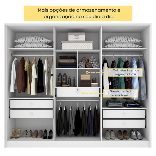 Imagem de Guarda Roupa Casal 6 Portas 5 Gavetas 275cm Ariel Yescasa